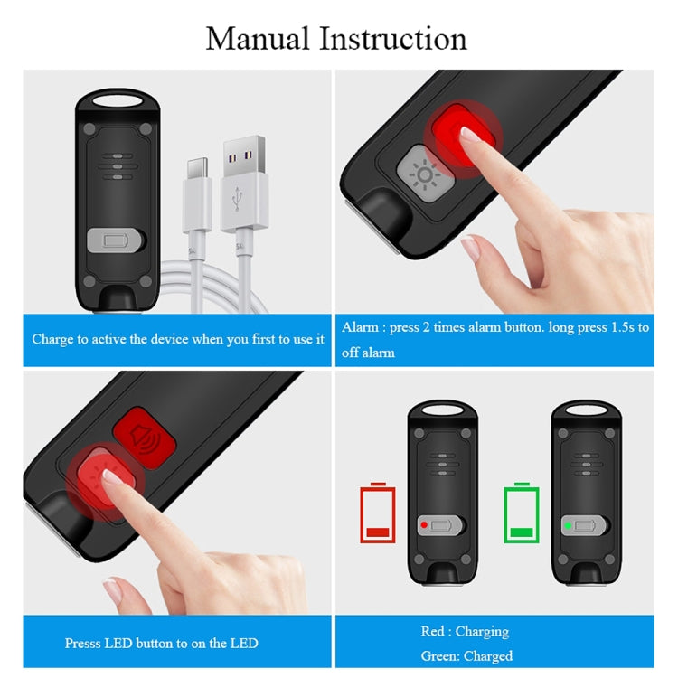 AF-2002 130dB Rechargeable Anti-Wolf Alarm Self-Defense Device With Distress Light AF-2002 130dB Rechargeable Anti-Wolf Alarm Self-Defense Device With Distress Light